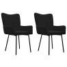 Chaises à manger lot de 2 Noir Velours 