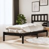 Cadre de lit sans matelas noir 75x190 cm bois de pin massif 