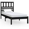 Cadre de lit sans matelas noir 75x190 cm bois de pin massif 