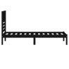 Cadre de lit sans matelas noir 75x190 cm bois de pin massif 