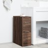Armoire de salle de bain étroite avec roulettes chêne marron 