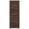 Armoire de salle de bain étroite avec roulettes chêne marron 