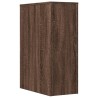 Armoire de salle de bain étroite avec roulettes chêne marron 