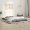 Cadre de lit sans matelas gris 120x190 cm bois de pin massif 