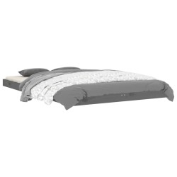 Cadre de lit sans matelas gris 120x190 cm bois de pin massif 