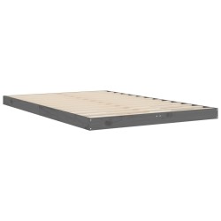 Cadre de lit sans matelas gris 120x190 cm bois de pin massif 