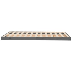 Cadre de lit sans matelas gris 120x190 cm bois de pin massif 
