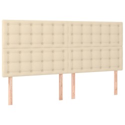 Têtes de lit 4 pcs Crème 80x5x78/88 cm Tissu 