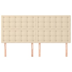 Têtes de lit 4 pcs Crème 80x5x78/88 cm Tissu 