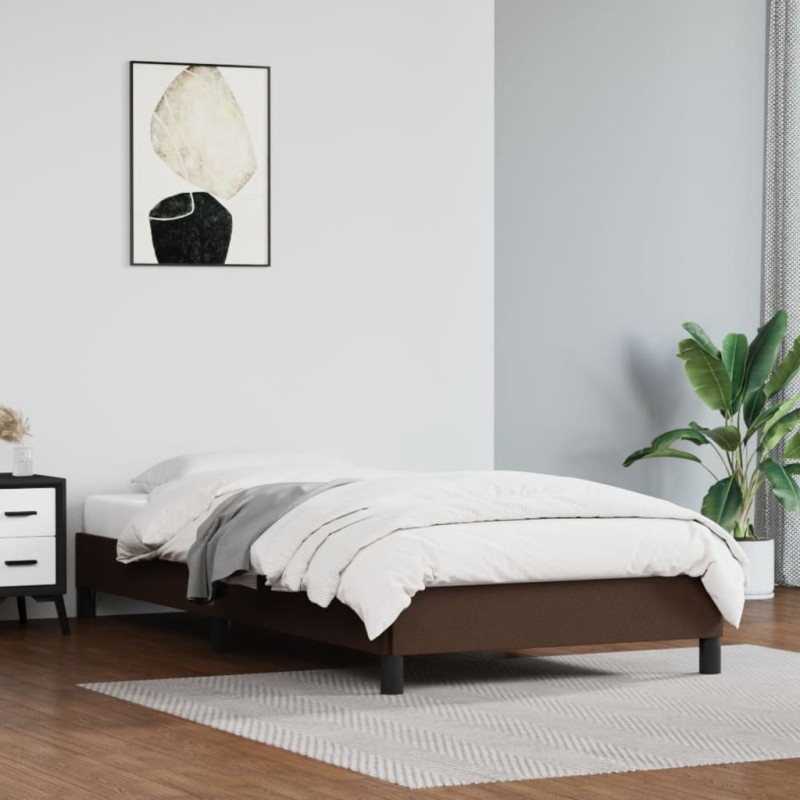 Cadre de lit sans matelas marron 80x200 cm similicuir 
