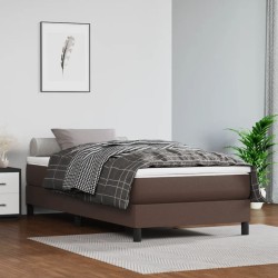 Cadre de lit sans matelas marron 80x200 cm similicuir 