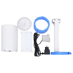 Écumoire de piscine et pompe avec adaptateur 16 cm Plastique 