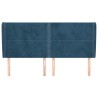 Tête de lit avec oreilles Bleu foncé 183x23x118/128 cm Velours 