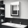 Armoire de salle de bain à miroir LED gris béton 50x13x70 cm 