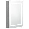Armoire de salle de bain à miroir LED gris béton 50x13x70 cm 