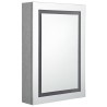 Armoire de salle de bain à miroir LED gris béton 50x13x70 cm 