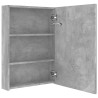 Armoire de salle de bain à miroir LED gris béton 50x13x70 cm 
