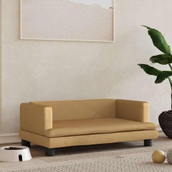 Lit pour chien marron 80x45x30 cm velours 