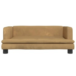 Lit pour chien marron 80x45x30 cm velours 