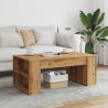 Table basse chêne artisanal 102x55x42 cm bois d'ingénierie 