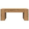 Table basse chêne artisanal 102x55x42 cm bois d'ingénierie 