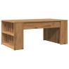Table basse chêne artisanal 102x55x42 cm bois d'ingénierie 