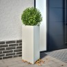 Jardinière blanc triangulaire 40x34,5x70 cm acier 