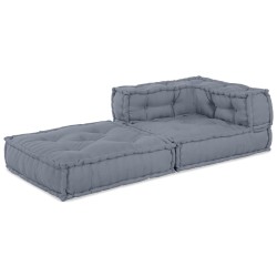 Pouf modulablegris 70x70x54 en tissu 