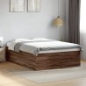 Cadre de lit sans matelas chêne marron 135x190 cm 