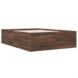 Cadre de lit sans matelas chêne marron 135x190 cm 