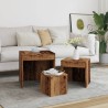 Tables gigognes 3 pcs vieux bois bois d'ingénierie 