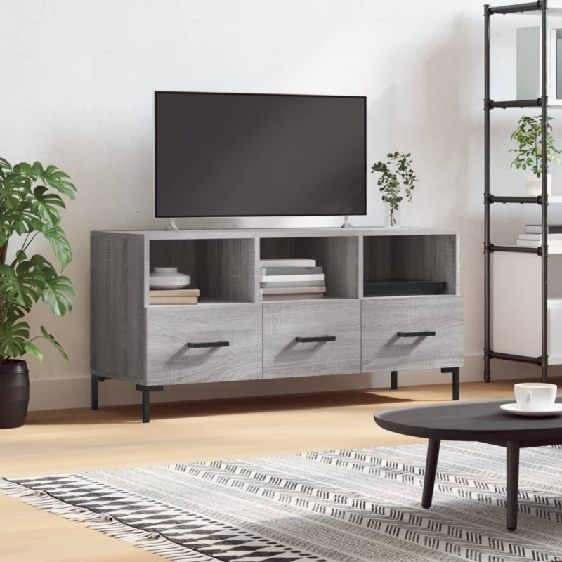 Meuble TV sonoma gris 102x36x50 cm bois d'ingénierie Meuble TV sonoma gris 102x36x50 cm bois d'ingénierie