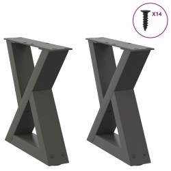Pieds de table basse 2 pièces Anthracite 40 x (30-31,3) cm Acier 