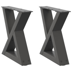 Pieds de table basse 2 pièces Anthracite 40 x (30-31,3) cm Acier 