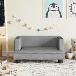 Canapé pour enfants gris clair 60x40x30 cm velours 