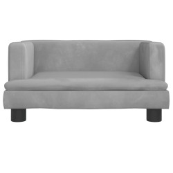 Canapé pour enfants gris clair 60x40x30 cm velours 