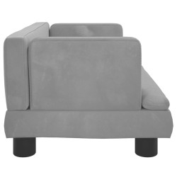Canapé pour enfants gris clair 60x40x30 cm velours 