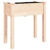 Jardinière sur roues avec doublure 71x37x80 cm bois de sapin 