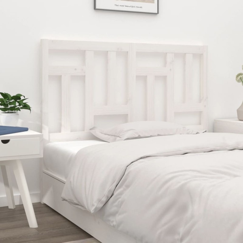 Tête de lit Blanc 155,5x4x100 cm Bois massif de pin Tête de lit Blanc 155,5x4x100 cm Bois massif de pin