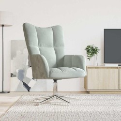 Chaise de relaxation Gris clair Velours 