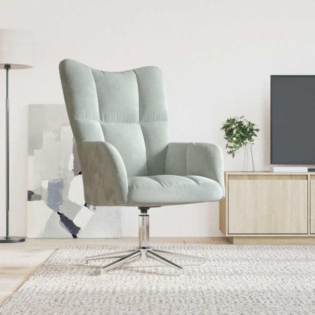 Chaise de relaxation Gris clair Velours 