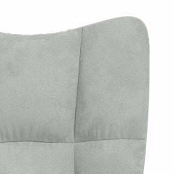 Chaise de relaxation Gris clair Velours 