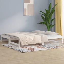Lit coulissant sans matelas blanc 2x(90x190) cm 