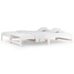 Lit coulissant sans matelas blanc 2x(90x190) cm 