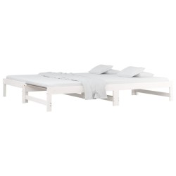 Lit coulissant sans matelas blanc 2x(90x190) cm 