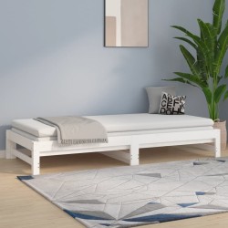 Lit coulissant sans matelas blanc 2x(90x190) cm 