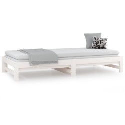 Lit coulissant sans matelas blanc 2x(90x190) cm 