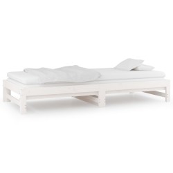 Lit coulissant sans matelas blanc 2x(90x190) cm 