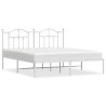 Cadre de lit métal sans matelas et tête de lit blanc 180x200 cm 