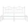 Cadre de lit métal sans matelas et tête de lit blanc 180x200 cm 